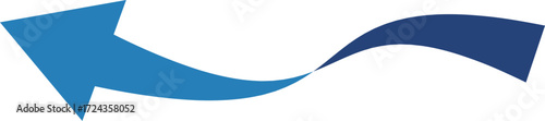 3D風の曲線の矢印、単体、青
3D style curved arrow, single, blue
