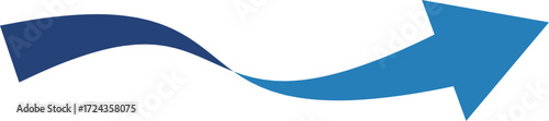 3D風の曲線の矢印、単体、青
3D style curved arrow, single, blue
