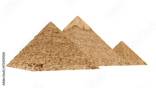 The majestic great pyramids of giza stand against the backdrop of the black sky