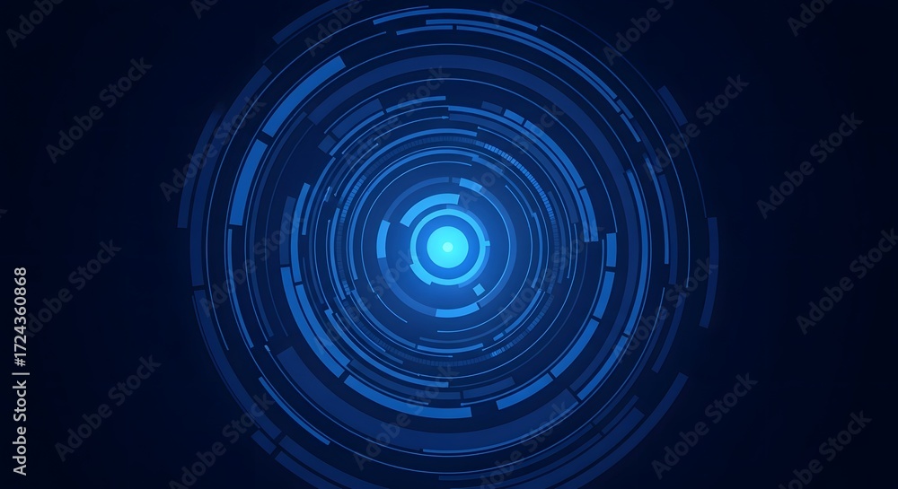 Obraz premium Futuristic glowing blue digital circle background