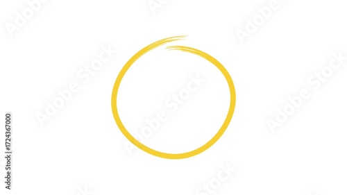 Yellow grunge highlight stroke circle for presentation