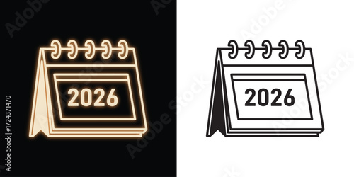 2026 calendar icon, planning and organization for business and personal ventures