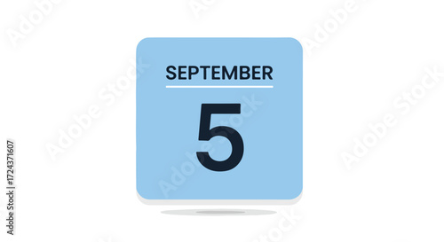 Minimalist September 5th Date Graphic for Schedules, Appointments, and Event Planning and Tracking Applications