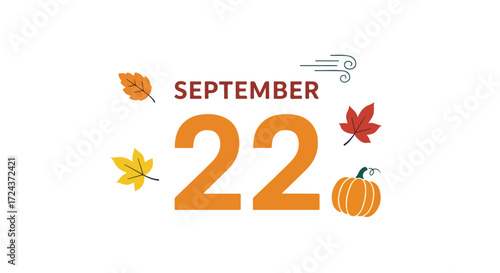 September 22nd: A vibrant autumnal scene marking the arrival of fall equinox filled with festive elements