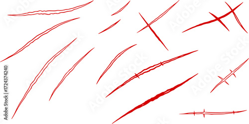 SCARS SILHOUETTE WHITE BACKGROUND
