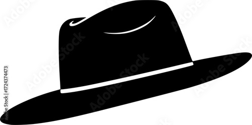 FEDORA SILHOUETTE ON WHITE BACKGROUND

