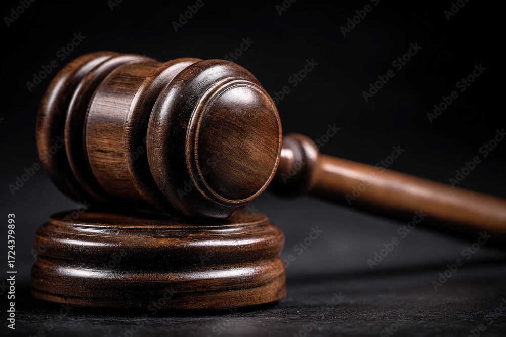 Fototapeta premium Wooden gavel resting on a stand