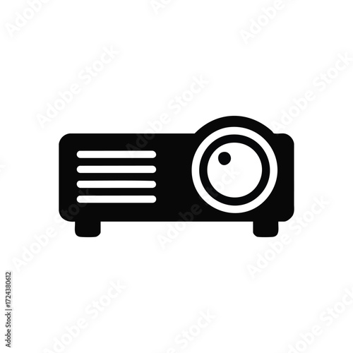 Presentation Projector Equipment. This sleek display apparatus signifies effective communication, learning, and engaging visual content. Ideal for technology and corporate themes.