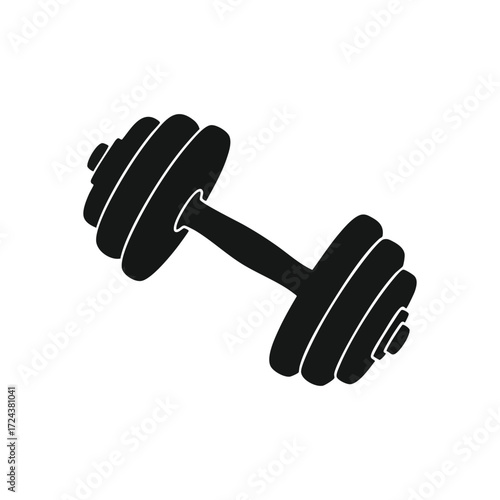 Fitness Dumbbell Exercise Icon. Clean graphic featuring a hand weight, symbolizing physical activity, vigor, and a healthy lifestyle. Perfect for health, wellness, and training designs.
