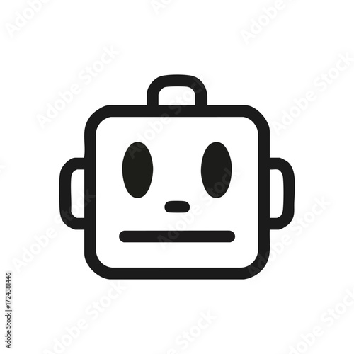 Cute Robot Head Avatar Icon. This clean, outlined automaton visage embodies modern technology and digital intelligence. It symbolizes innovation, futuristic development, and efficient assistance.