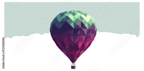Polygonal hot air balloon illustration