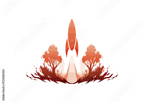 Rocket launch through trees