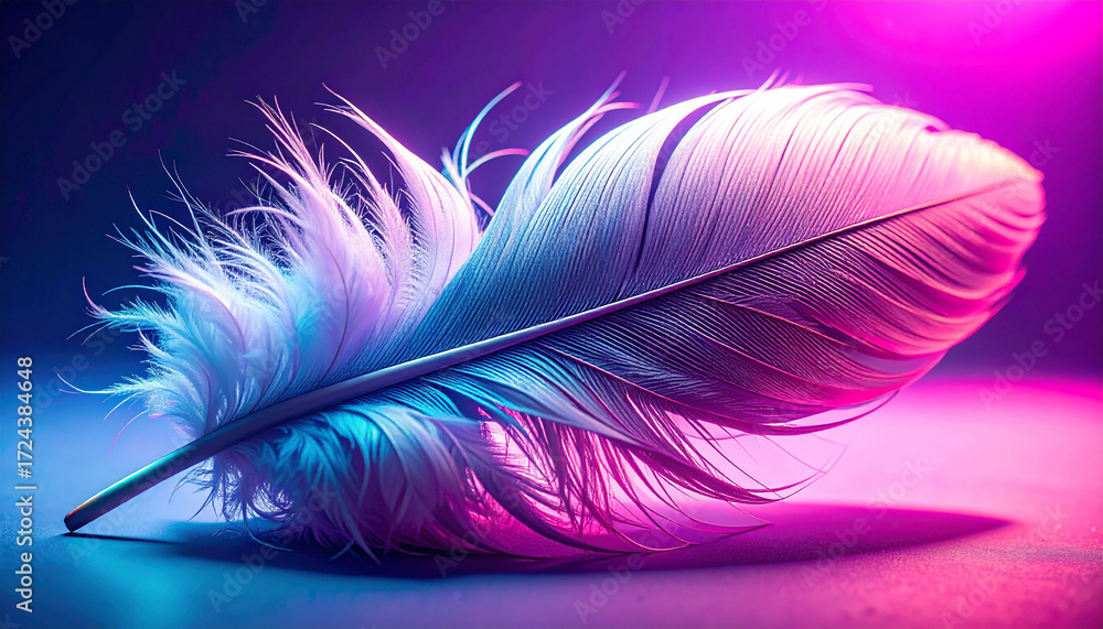 Obraz premium Macro Close Up Soft Feather Texture Shadows. Mental Mindfulness Concept. Generated Image