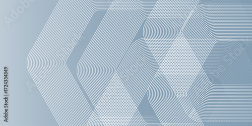 Abstract white hexagone lines on gray gradient background.