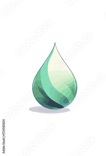 Teal water droplet illustration