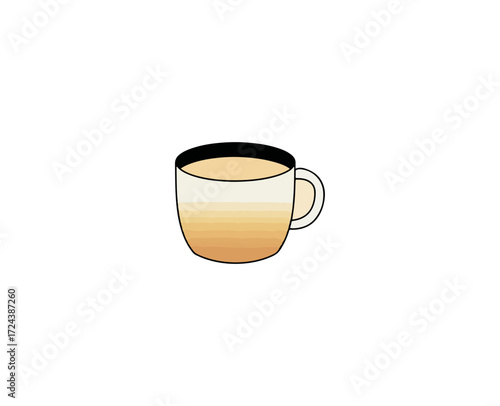 Warmly colored coffee cup illustration
