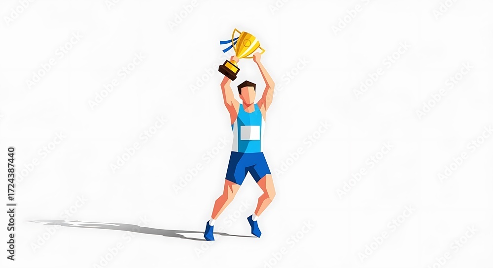 Fototapeta premium Athlete wins trophy.