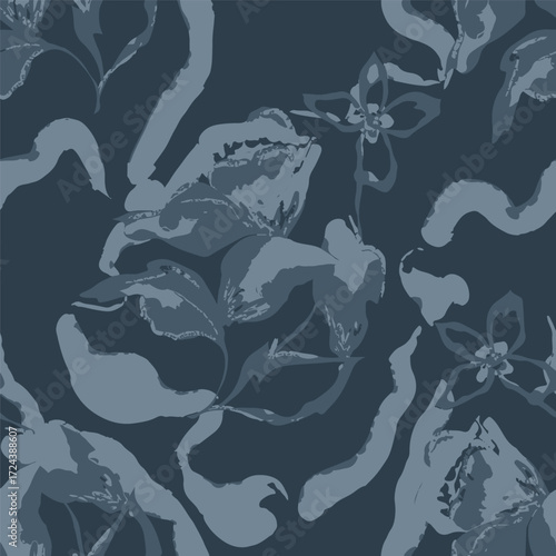 Classic Popular Flower Seamless pattern background - For easy making seamless pattern use it for filling any contours