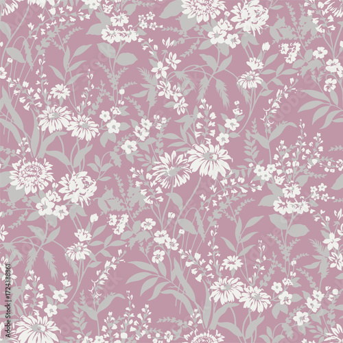 Classic Popular Flower Seamless pattern background - For easy making seamless pattern use it for filling any contours