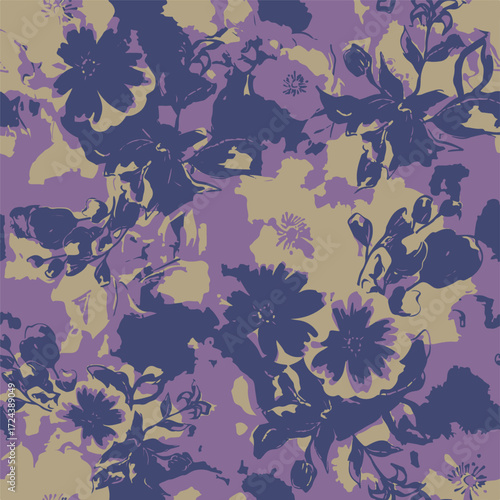 Classic Popular Flower Seamless pattern background - For easy making seamless pattern use it for filling any contours