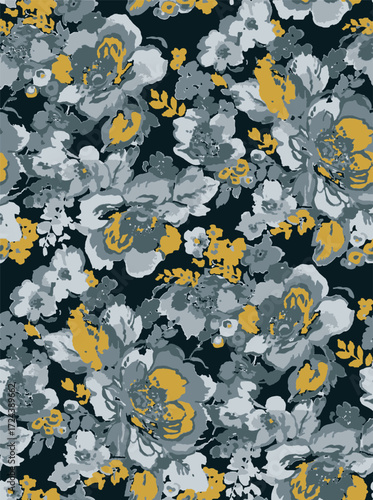 Classic Popular Flower Seamless pattern background - For easy making seamless pattern use it for filling any contours