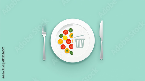 Minimalist Plate with Multicolored Candies – Still Life Food Photography, Pastel Background