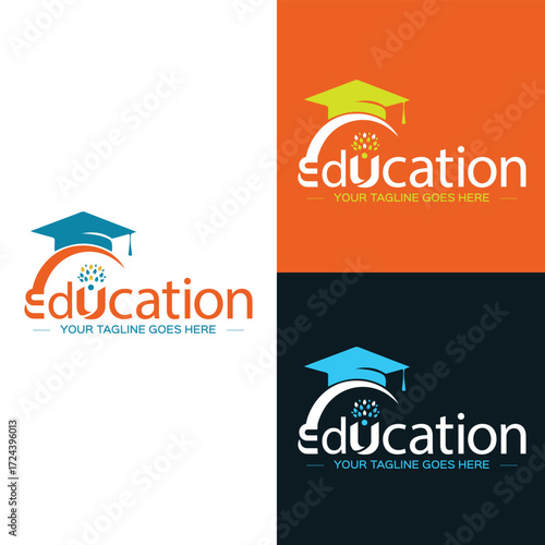 Education Modern Minimalist Logo Design Vector
