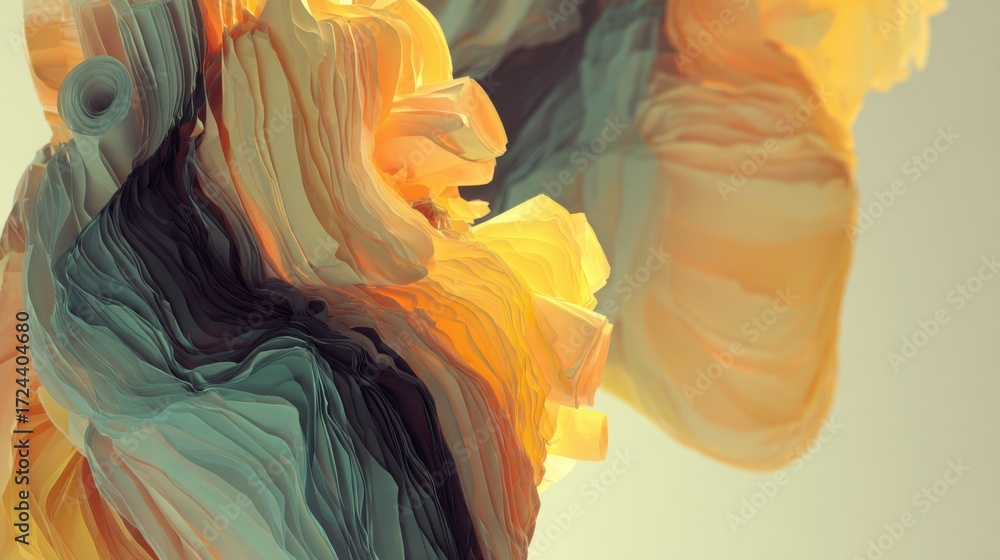 Fototapeta premium Vibrant Abstract Art Showcasing Swirling Colors and Organic Forms That Evoke a Sense of Movement and Fluidity in a Modern Setting
