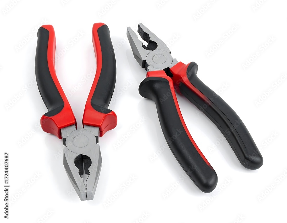 Obraz premium Two adjustable pliers on white background