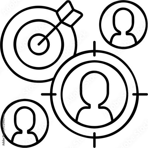 Line Art Target Audience Icon