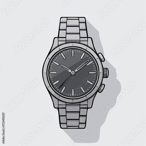  Precision timepiece close-up vector—perfect for fashion & accessory showcases, product reviews, blog images, and universal lifestyle imagery with high clarity