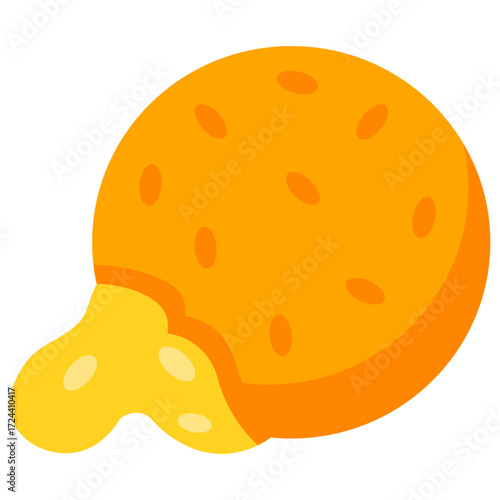 Fried potato ball illustration with crispy texture, perfect for snack menu, street food, fast food, and comfort food themes.
