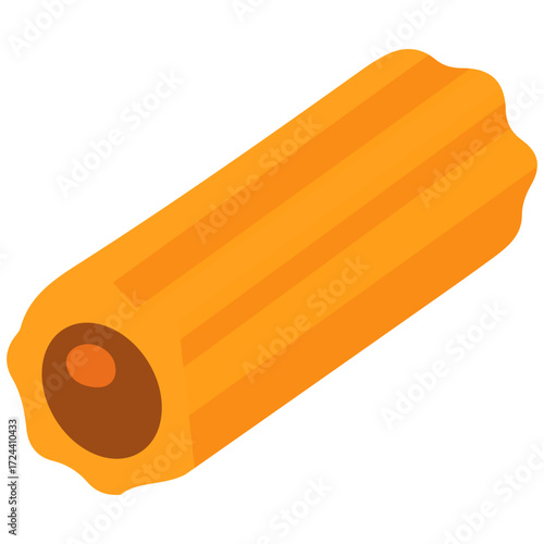 Golden churro stick illustration, perfect for carnival snack, sweet dessert, street food, and fair food menu design concept.
