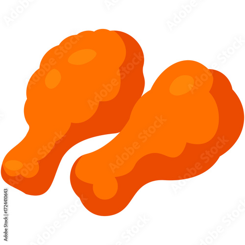 Crispy fried chicken drumsticks illustration, perfect for fast food, lunch, dinner, snack, and restaurant menu design concept.
