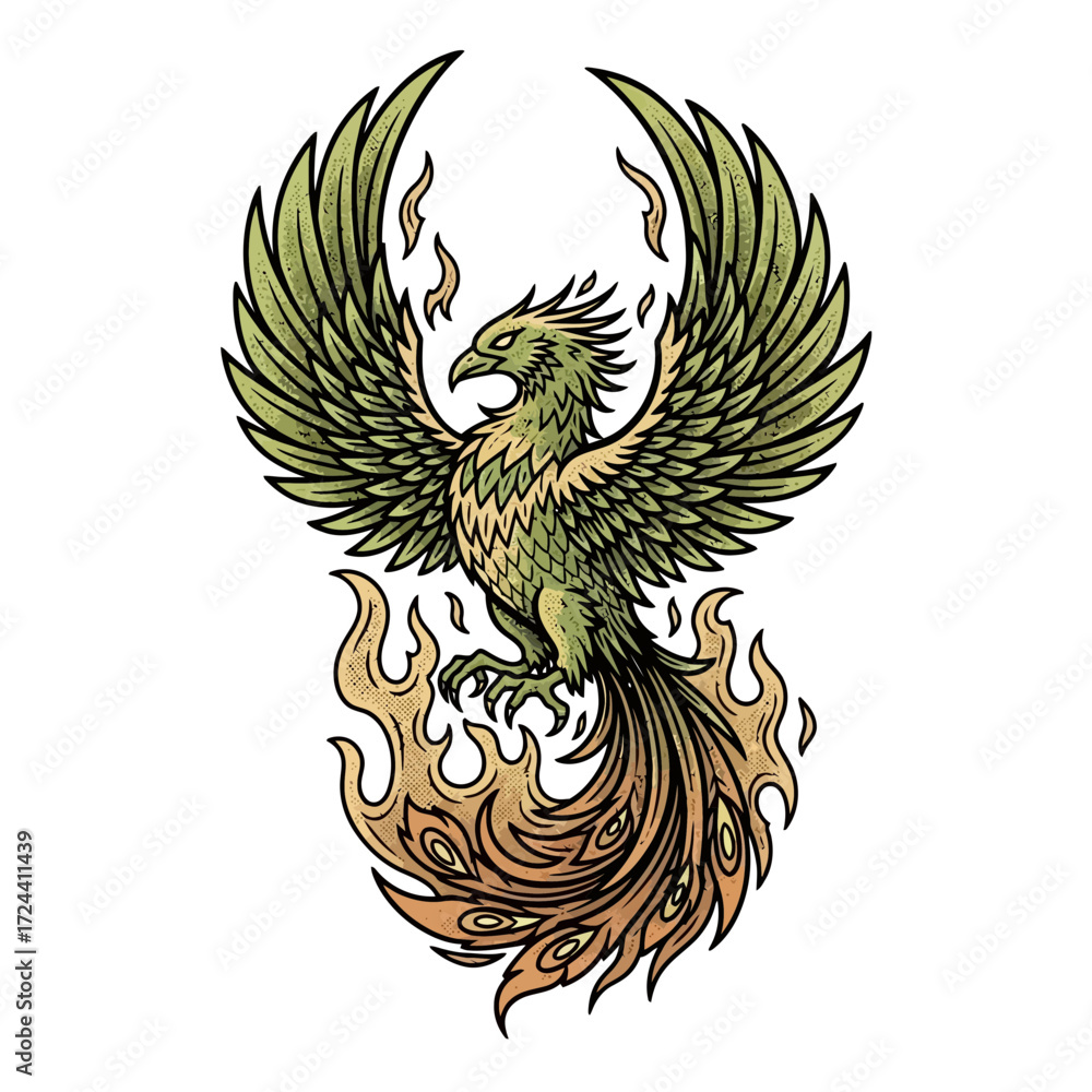 Obraz premium This striking vintage-style illustration depicts a coiled red snake with menacing fangs and a flickering tongue, embodying danger and ancient power.