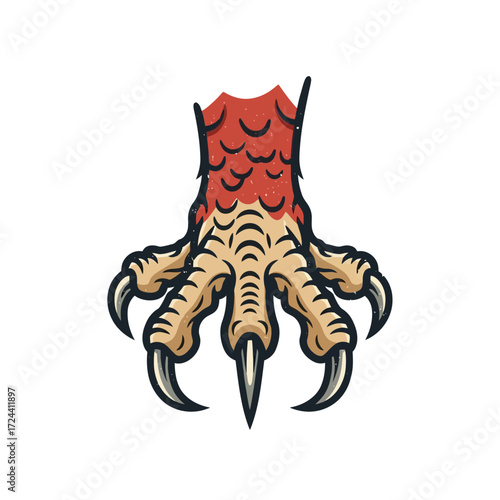This striking vintage-style illustration depicts a coiled red snake with menacing fangs and a flickering tongue, embodying danger and ancient power.
