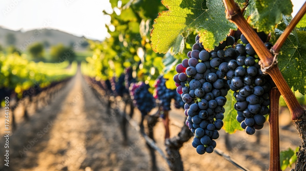 Fototapeta premium Vineyard at sunset