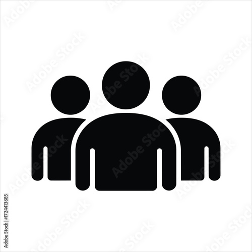 People Group Silhouette – Teamwork and Community Vector Icon
