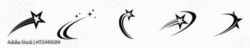 shooting star icon set. vector illustration on transparent background.