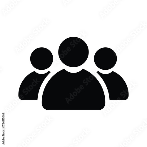 People Group Silhouette – Teamwork and Community Vector Icon
