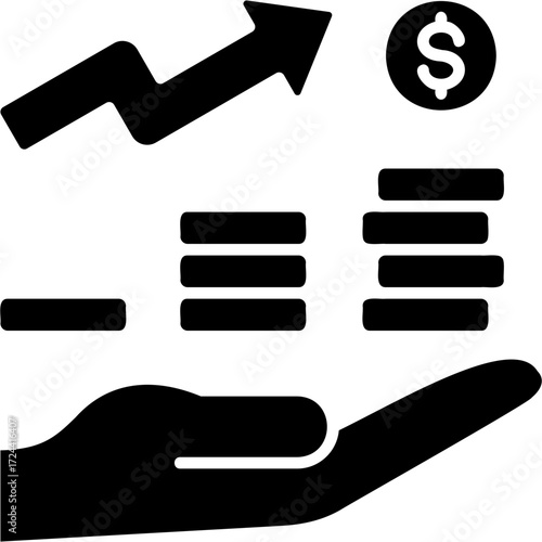Solid Glyph Profitability Icon