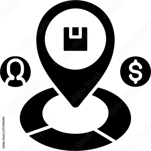 Solid Glyph Market Positioning Icon