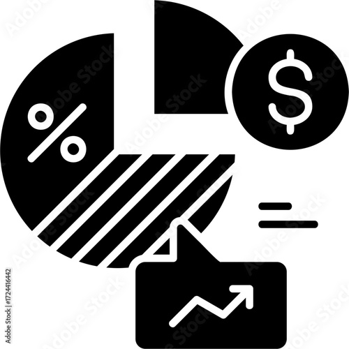 Solid Glyph Market Penetration Icon