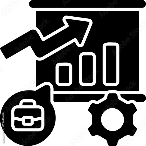Solid Glyph Business Development Icon
