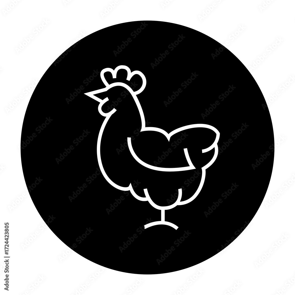 Obraz premium black and white illustration of a chicken