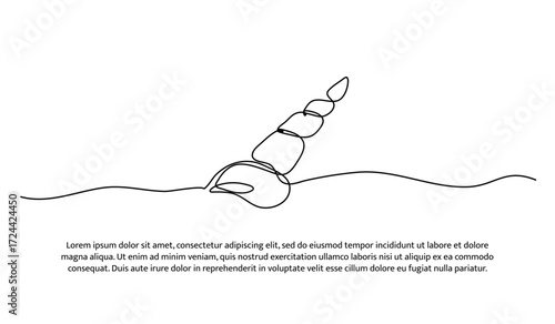 One line of conch snail shell. Abstract minimal continuous line.