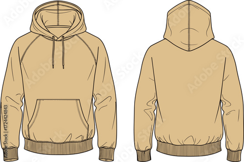 a men's unisex long-sleeve hoodie sweatshirt with a front kangaroo pocket and ribbed cuffs, a versatile fashion piece.