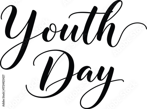 Celebrate Youth Day with this elegant calligraphy design, perfect for inspiring hope and empowerment in young generations with a modern touch