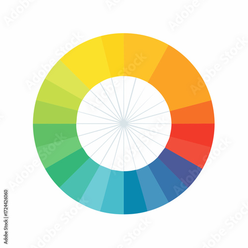 Vibrant Color Wheel Spectrum: Circular Gradient Hues