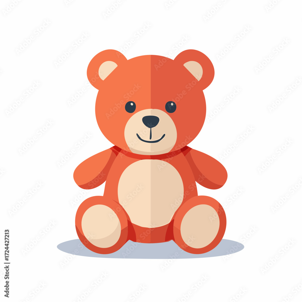 Obraz premium Cute Orange Teddy Bear Toy Illustration
